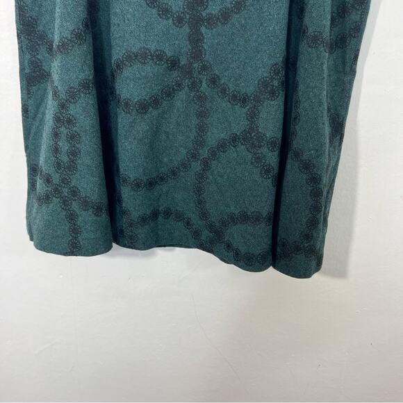 Boden Libby Green Black Circle Wool Blend A Line Skirt Size 14 Long - Picture 8 of 13